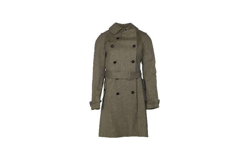 Affordable Trendy Clothes For Women Paul & Joe Gabardine Trench Coat in Grey Cotton