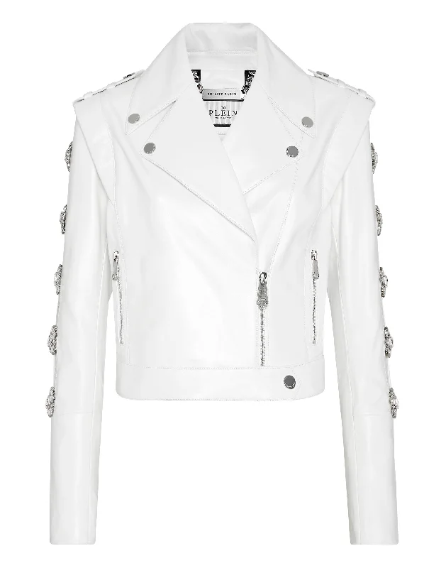 Stylish Women's Garments For Holidays Biker Jacket Brooches