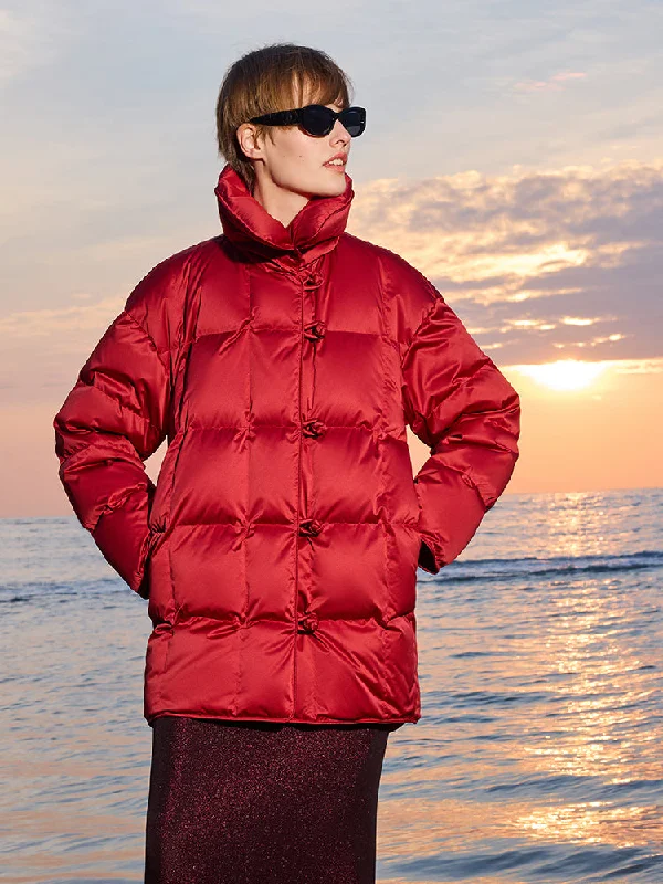 Women's Functional Apparel For Outdoor Activities New Chinese-Style Lapel Goose Down Jacket