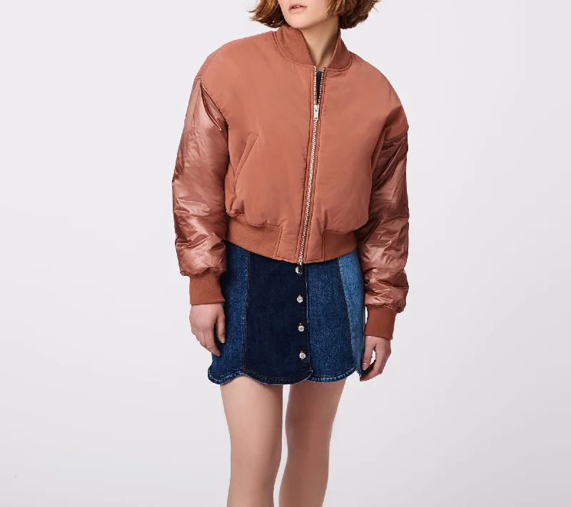 Women's Effortless Casual Outfit Crop Bomber Jacket