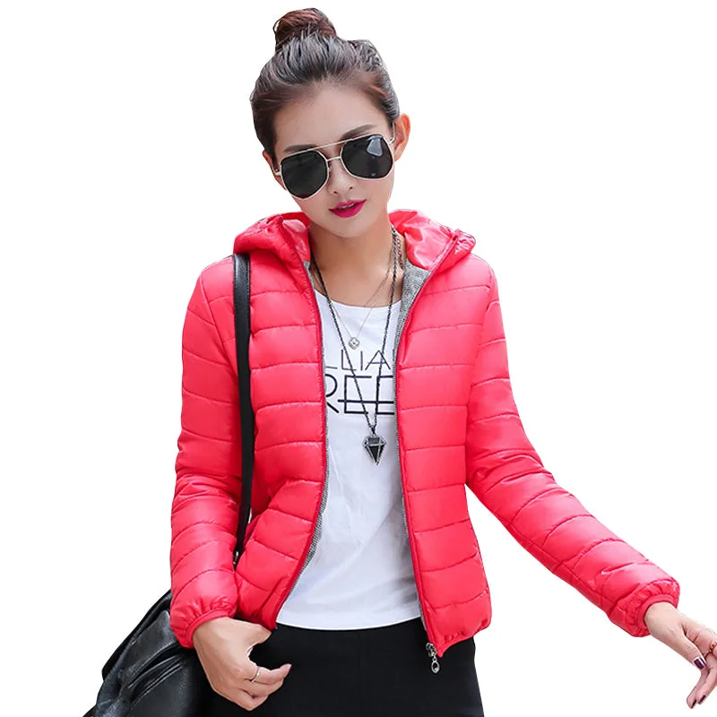 Women's Transitional Apparel 2018 new winter jacket women autumn hooded Coat Female Spring Jacket Women Padded cotton Parkas Casual Thin light Basic Jackets Women's Transitional Apparel 2018 new winter jacket women autumn hooded Coat Female Spring Jacket Women Padded cotton Parkas Casual Thin light Basic Jackets