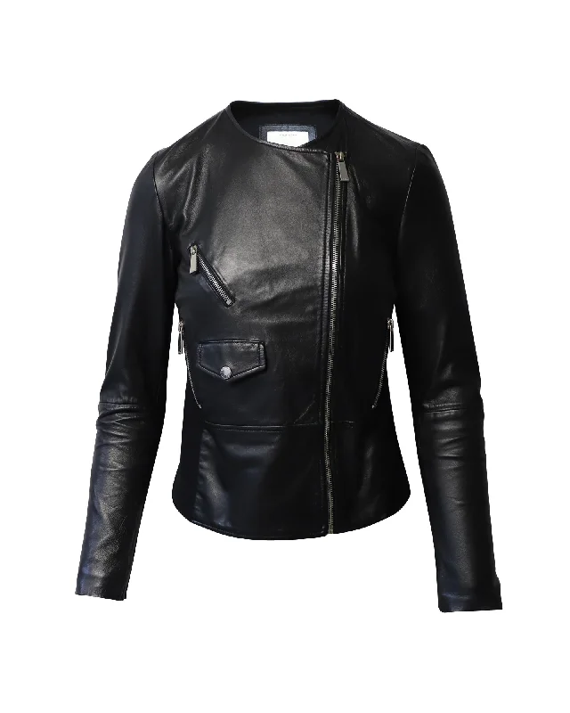 Women's Seasonal Clothes Pinko Biker Jacket in Black Leather