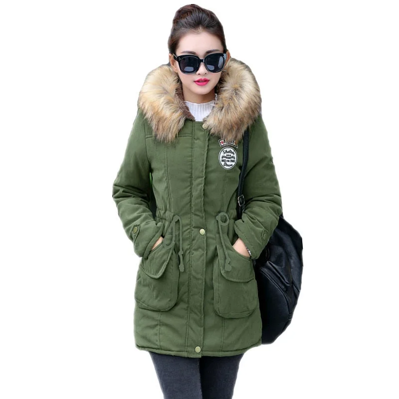 Big Discounts On Premium Fashion Collections New Long Parkas Female Womens Winter Jacket Coat Thick Cotton Warm Jacket Womens Outwear Parkas Plus Size Fur Coat 2018