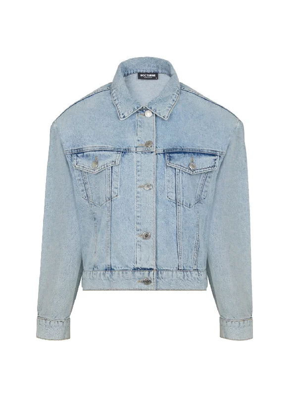 Best-Selling Fashion At Unbeatable Sale Prices Cropped Denim Jacket with Shoulder Pads Best-Selling Fashion At Unbeatable Sale Prices Cropped Denim Jacket with Shoulder Pads