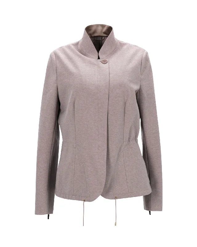 Women's Effortless Casual Outfit Brunello Cucinelli Summer Jacket in Beige Silk