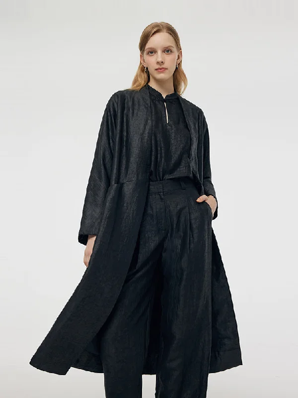 Women's Functional Apparel For Outdoor Activities 18 Momme Xiang Yun Silk Women Overcoat