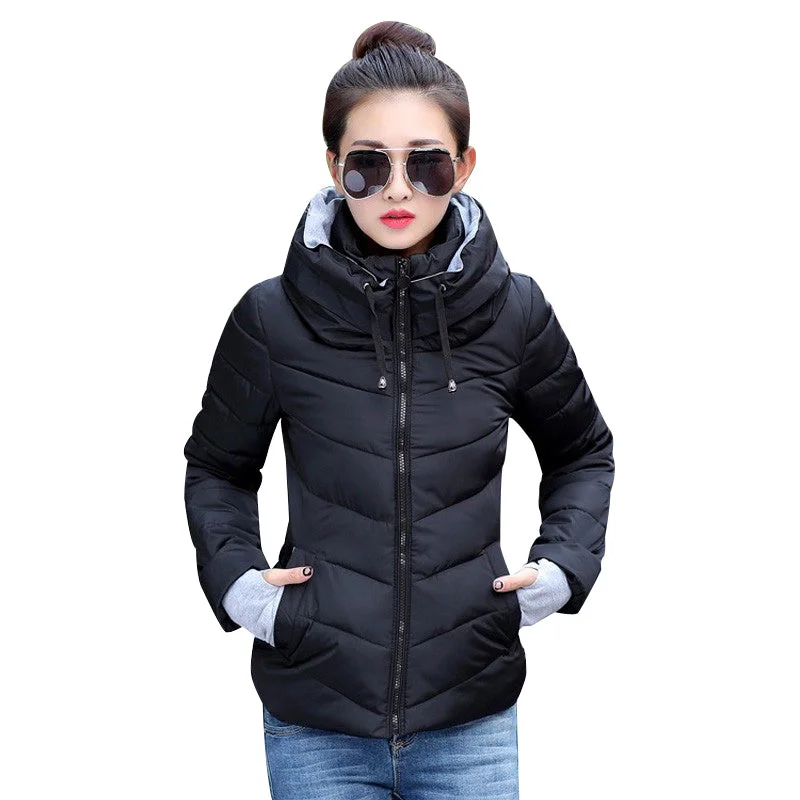 Women's Vintage-Inspired Outfit 2018 Winter Jacket women Plus Size Womens Parkas Thicken Outerwear solid hooded Coats Short Female Slim Cotton padded basic tops Women's Vintage-Inspired Outfit 2018 Winter Jacket women Plus Size Womens Parkas Thicken Outerwear solid hooded Coats Short Female Slim Cotton padded basic tops