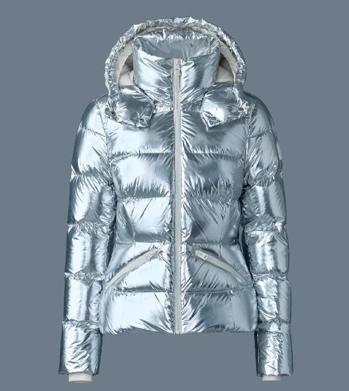 Women's Work Apparel MADALYN-M Metallic laminate down jacket Silver