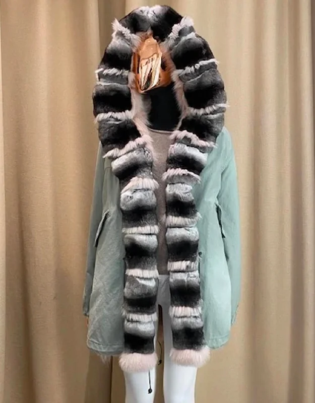 Charming Everyday Clothing For Women SALINE ROSEMARY ZARINA PARKA MIDI WITH FUR ROSEMARY/NATURAL/MOUSE Charming Everyday Clothing For Women SALINE ROSEMARY ZARINA PARKA MIDI WITH FUR ROSEMARY/NATURAL/MOUSE