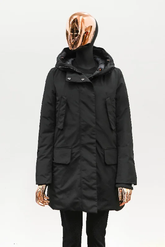 Women's Work Outfit For The Office WOMENS COPY WINTER HOODED PARKA BLACK