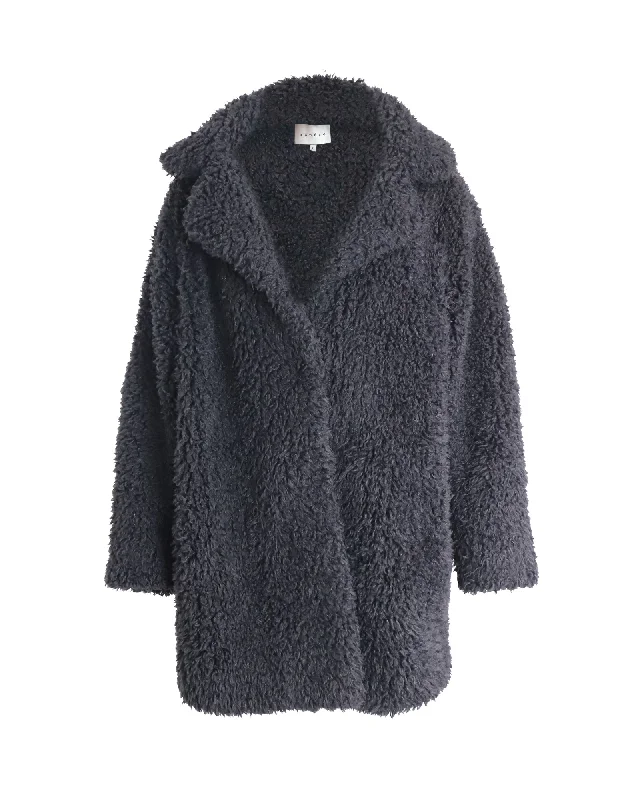 Women's Clothing With Trendy Designs Sandro Paris Faux Fur Coat in Black Acrylic