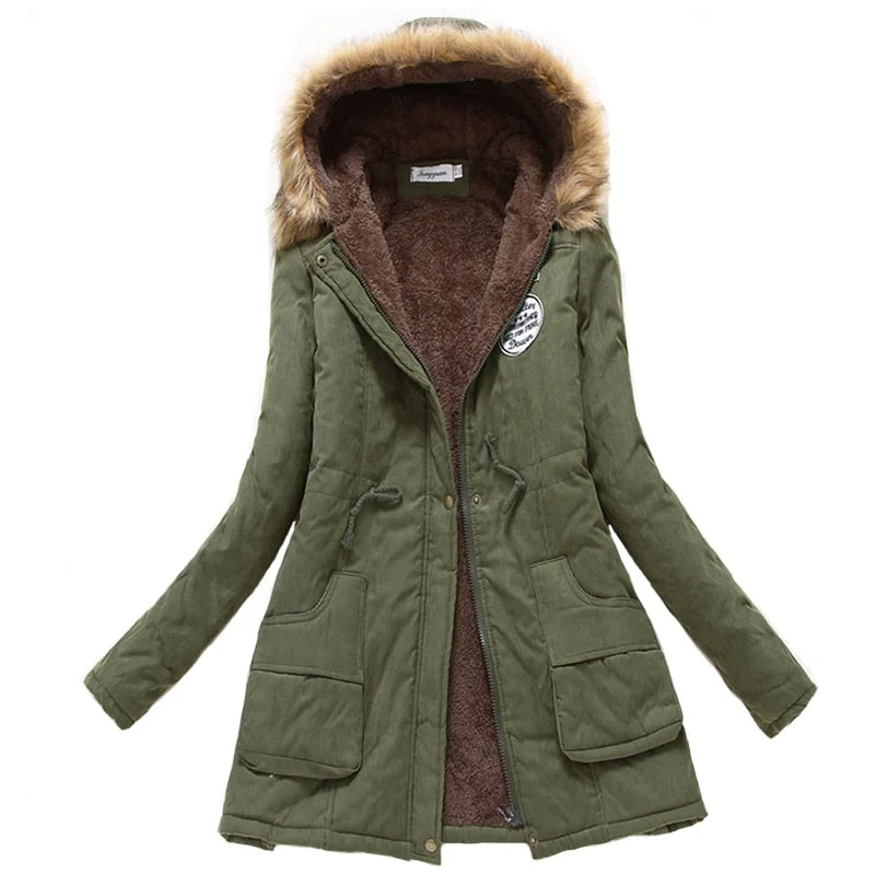 Women's Seasonal Garments 2018 winter jacket women wadded jacket female outerwear slim winter hooded coat long cotton padded fur collar parkas plus size