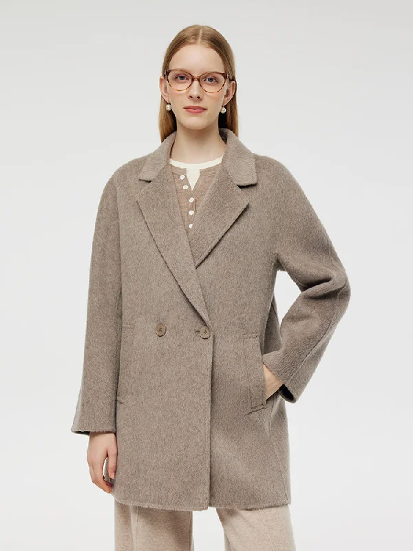 Women's Outerwear Apparel Wool Alpaca Women Mid-Length Coat