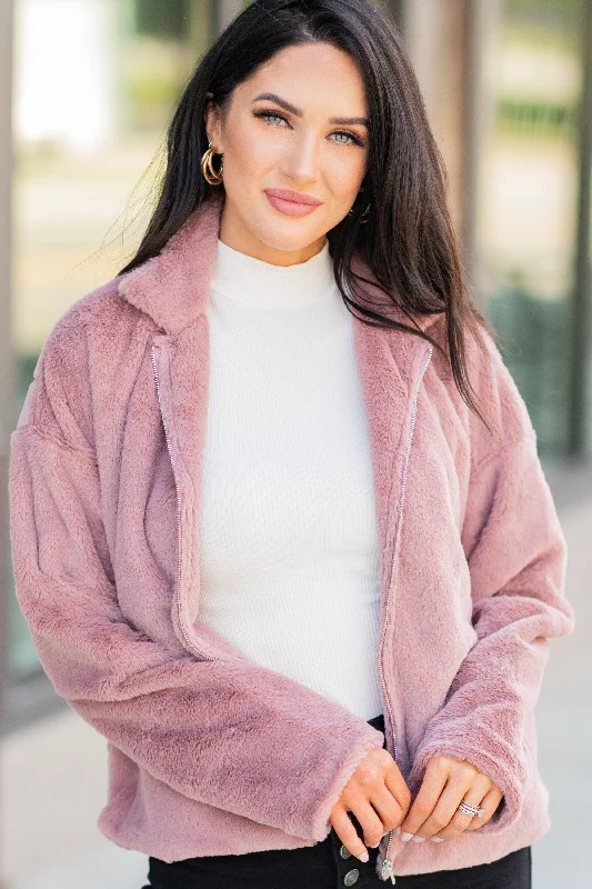 Women's Clothing For Everyday Wear Just What You Need Mauve Pink Teddy Jacket
