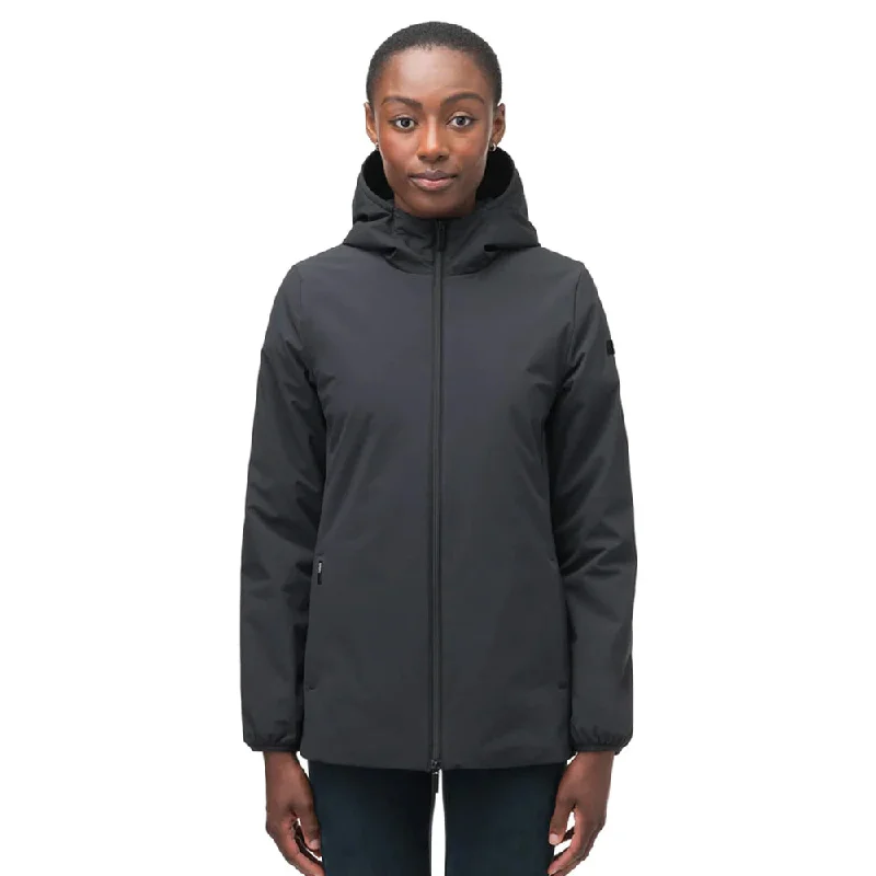 Women's Comfortable Lounge Garments ARC LADIES HOODED MID LAYER BLACK