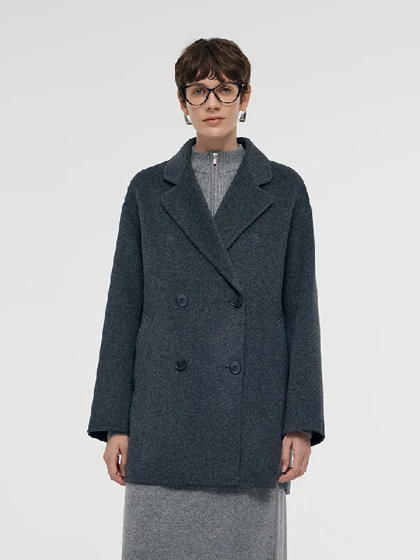 Women's Chic Apparel Wool Double-Breasted Women Coat