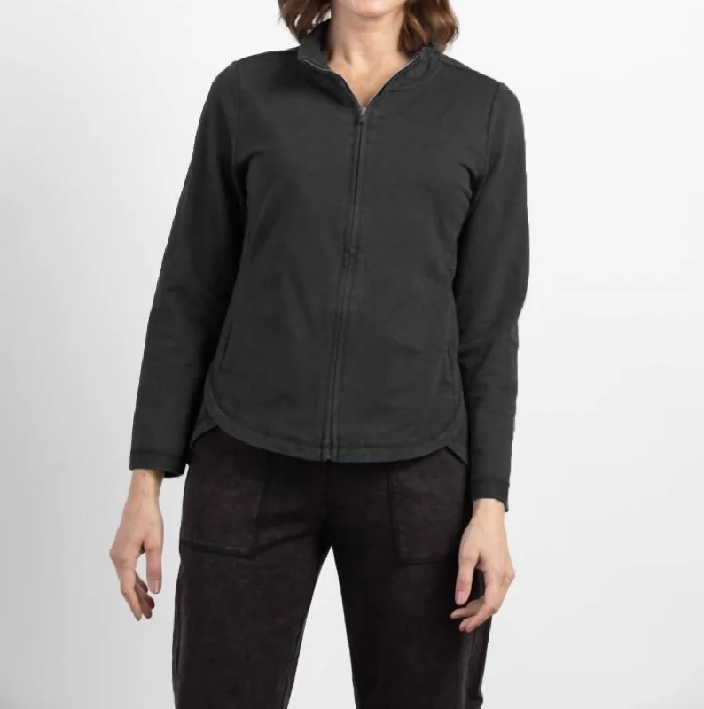 Women's Outfit River Wash Terry Chill Jacket In Black