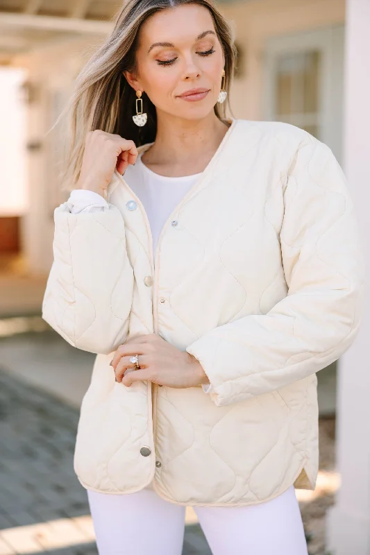 Women's Professional Clothes Need You More Cream White Puffer Jacket