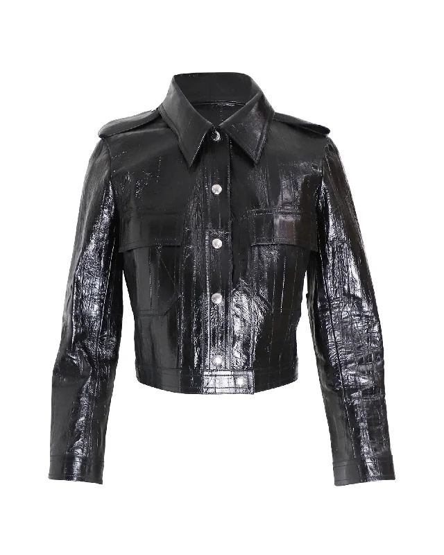 Big Savings On Modern And Classic Fashion Looks Louis Vuitton Cropped Jacket in Black Leather