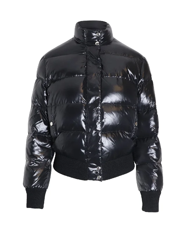 Women's Comfortable Apparel Givenchy Shiny Puffer Jacket in Black Polyamide