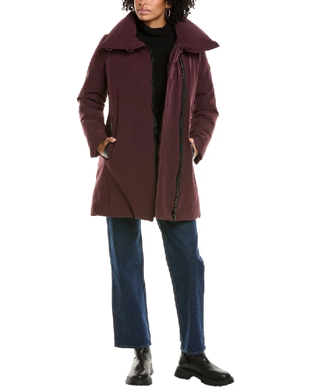 Women's Work Apparel Sam Edelman Asymmetrical Wing Collar Puffer Coat