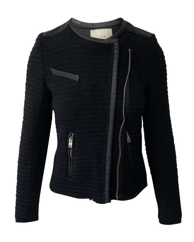 Women's Trendy Garments Iro Black Fleece Wool Evening Jacket
