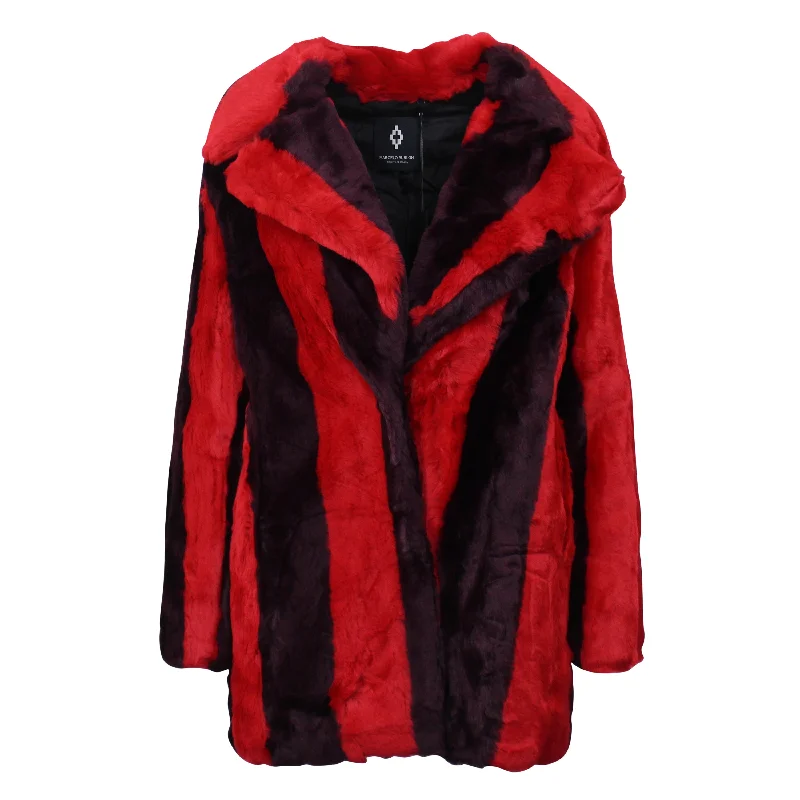 Big Discounts On Premium Fashion Collections Red/Purple STRIPES FAKE FUR JACKET