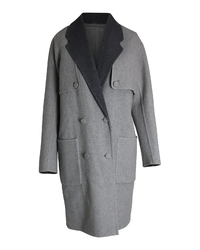 Exclusive Clothing Discounts – Upgrade Your Wardrobe For Less Alexander Wang Reversible Double-Breasted Coat in Grey Virgin Wool