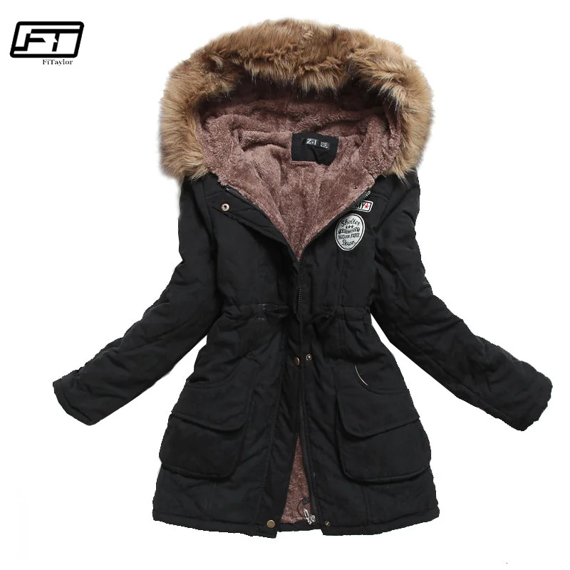 Women's Office Clothing Fitaylor Winter Jacket Women Thick Warm Hooded Parka Mujer Cotton Padded Coat Long Paragraph Plus Size 3xl Slim Jacket Female