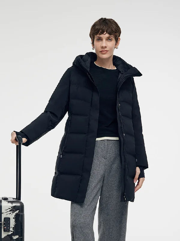 Huge Fashion Markdowns – Update Your Closet Now Hooded Goose Down Coat With Knit Cuff