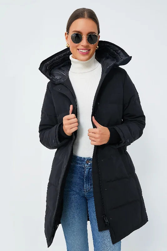 Women's Comfy Loungewear Outfit Black Noir Black Disc Shelburne Parka