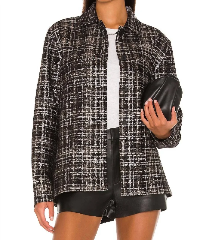 Women's Plus-Size Apparel Barry Shirt Jacket In Army Plaid