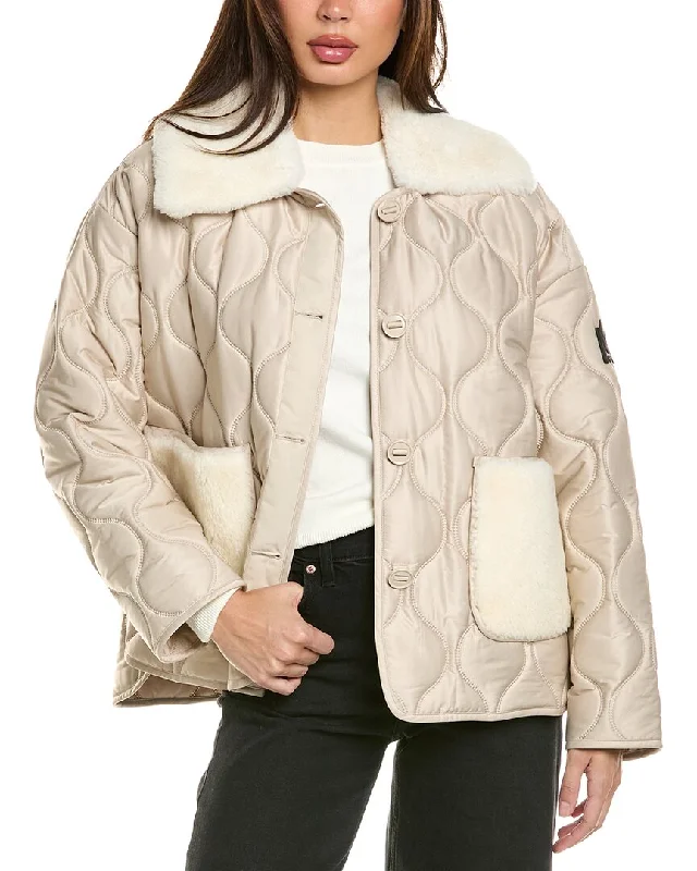 Women's Sporty Chic Clothes Mackage Kenzy Wool Shearling Jacket