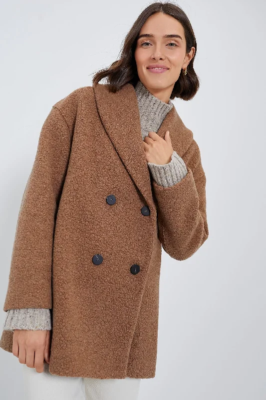 Clearance Event – Grab Stylish Outfits Before They're Gone Teddy Brown Shawl Collar Boucle Jacket Clearance Event – Grab Stylish Outfits Before They're Gone Teddy Brown Shawl Collar Boucle Jacket
