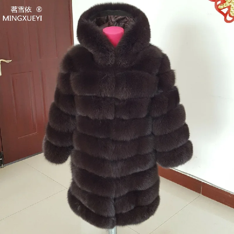 Women's Clothing For Outdoor Events 90cm real fox fur coat women's long blue coats Fox fur coat jacket hood Women's Clothing For Outdoor Events 90cm real fox fur coat women's long blue coats Fox fur coat jacket hood