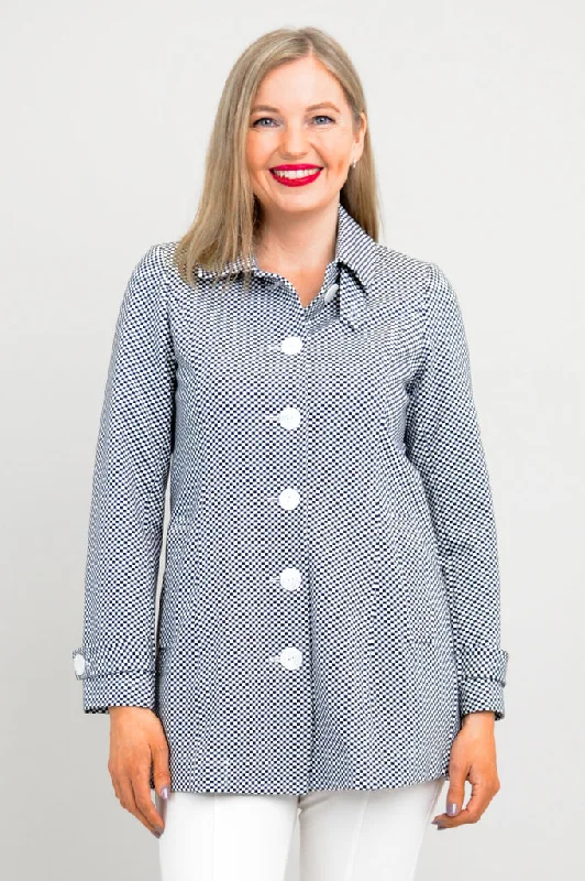 Fashionable Women's Clothing Tulip Jacket, Spring Check, Modal