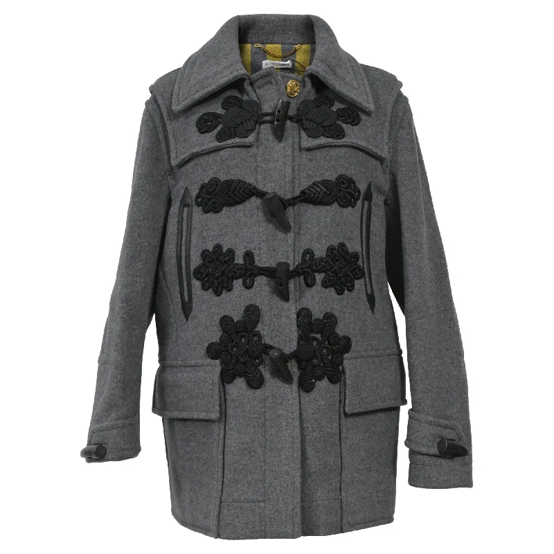 Formal Clothing For Women Altuzarra Applique Single-Breasted Coat in Grey Wool