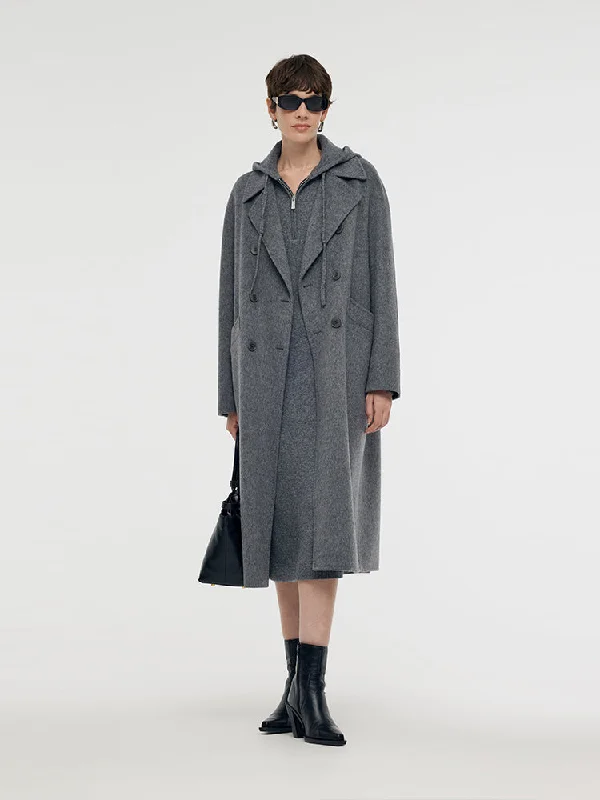Modern Women's Outfit Alpaca Wool Longline Women Overcoat