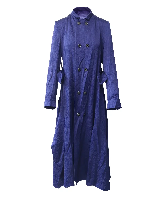 Women's Trendy Activewear Apparel Roland Mouret Double Breasted Coat in Blue Acrylic