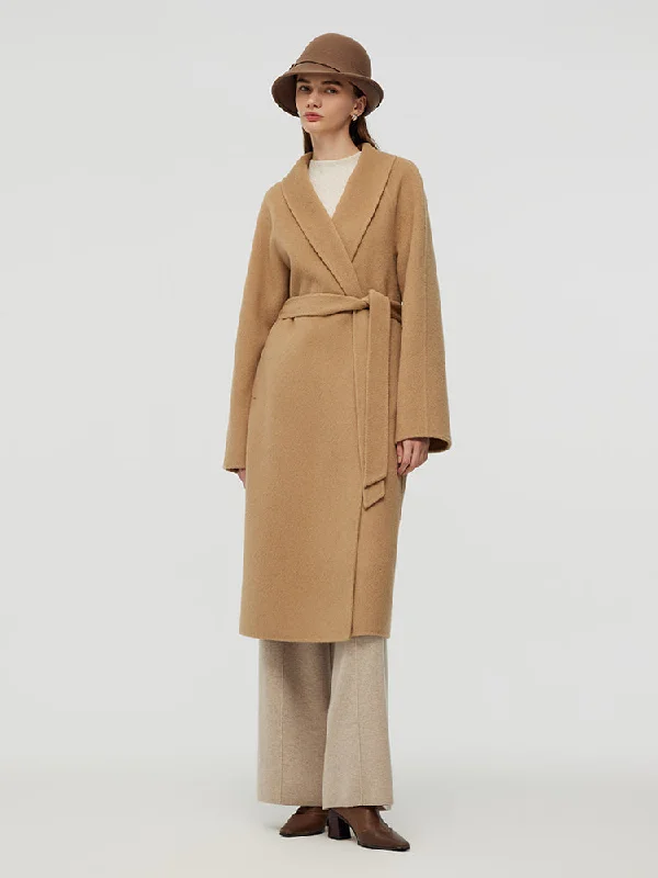 Women's Clothes For Work Events 100% Camel Hair Women Wrap Overcoat