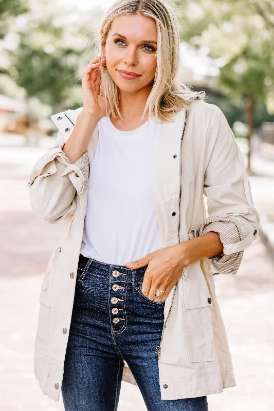 Women's Transitional Apparel Give You The World Cream White Jacket