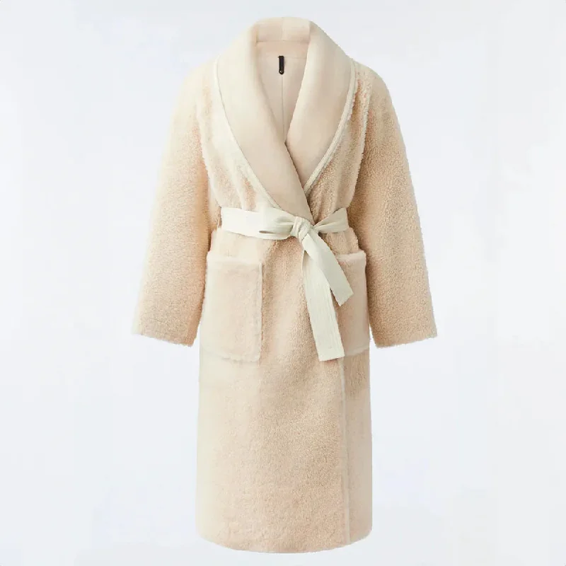 Charming Everyday Clothing For Women Hana 2-in-1 Shearling Robe Coat Cream