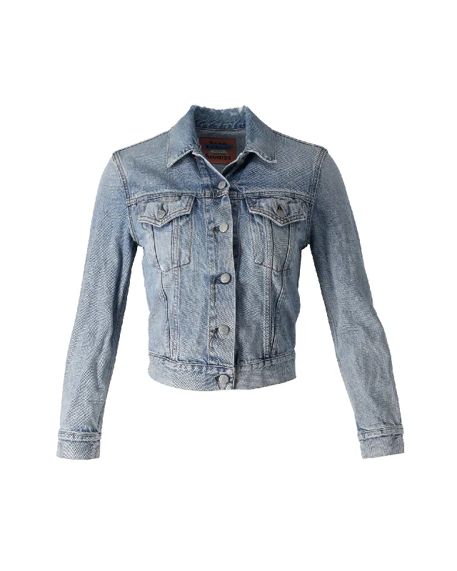 Women's Apparel And Garments Acne Studios Denim Jacket in Light Blue Cotton