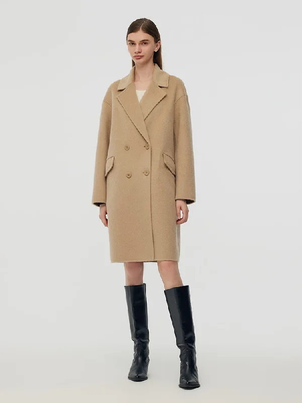 Casual Chic Clothing For Women Alpaca Wool Notched Collar Women Coat