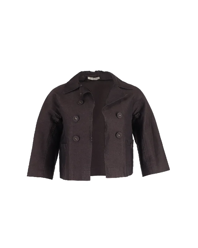 Women's Vacation Garments Bottega Veneta Cropped Bolero Jacket in Brown Cotton