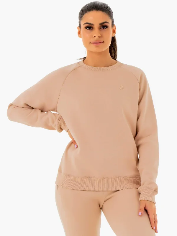 Sustainable Fashion Clothing For Women The Good Stuff Adapt Boyfriend Sweater - Nude