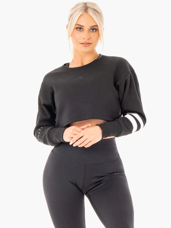 Women's Classic Outfit Best Deals Of The Season Motion Cropped Sweater - Black