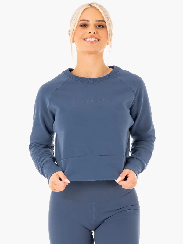 Women's Apparel And Garments Comfort Meets Fashion Motion Sweater - Steel Blue