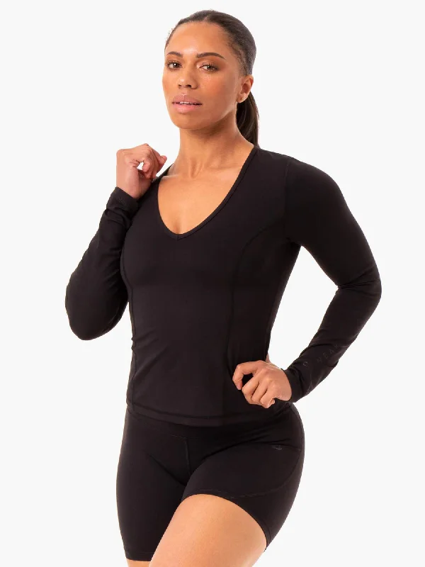 Women's Vintage-Inspired Clothing Elevated Casual Discounts NKD Align Long Sleeve Training Top - Black