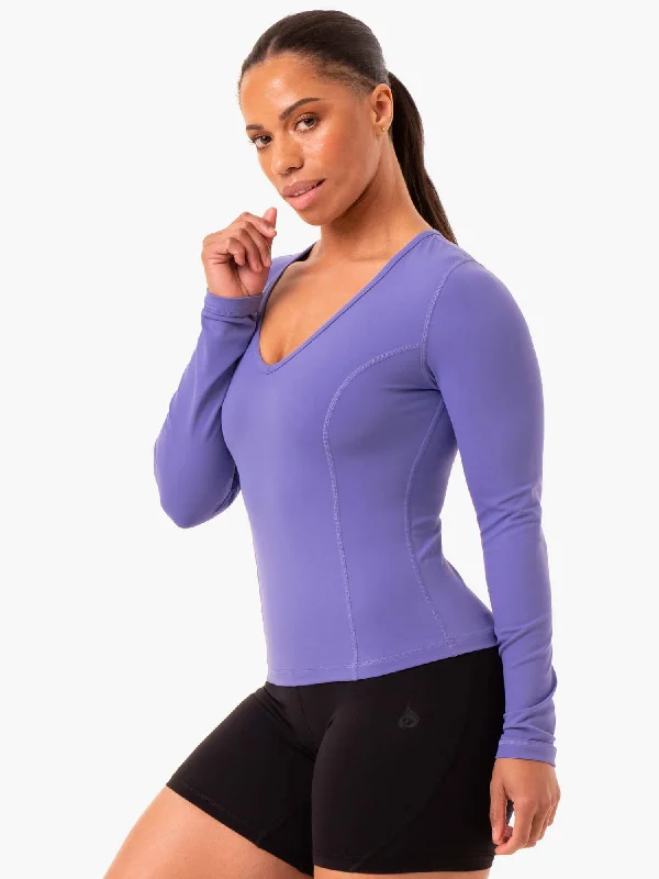 Sustainable Women's Clothing Sophisticated Style Offers NKD Align Long Sleeve Training Top - Purple